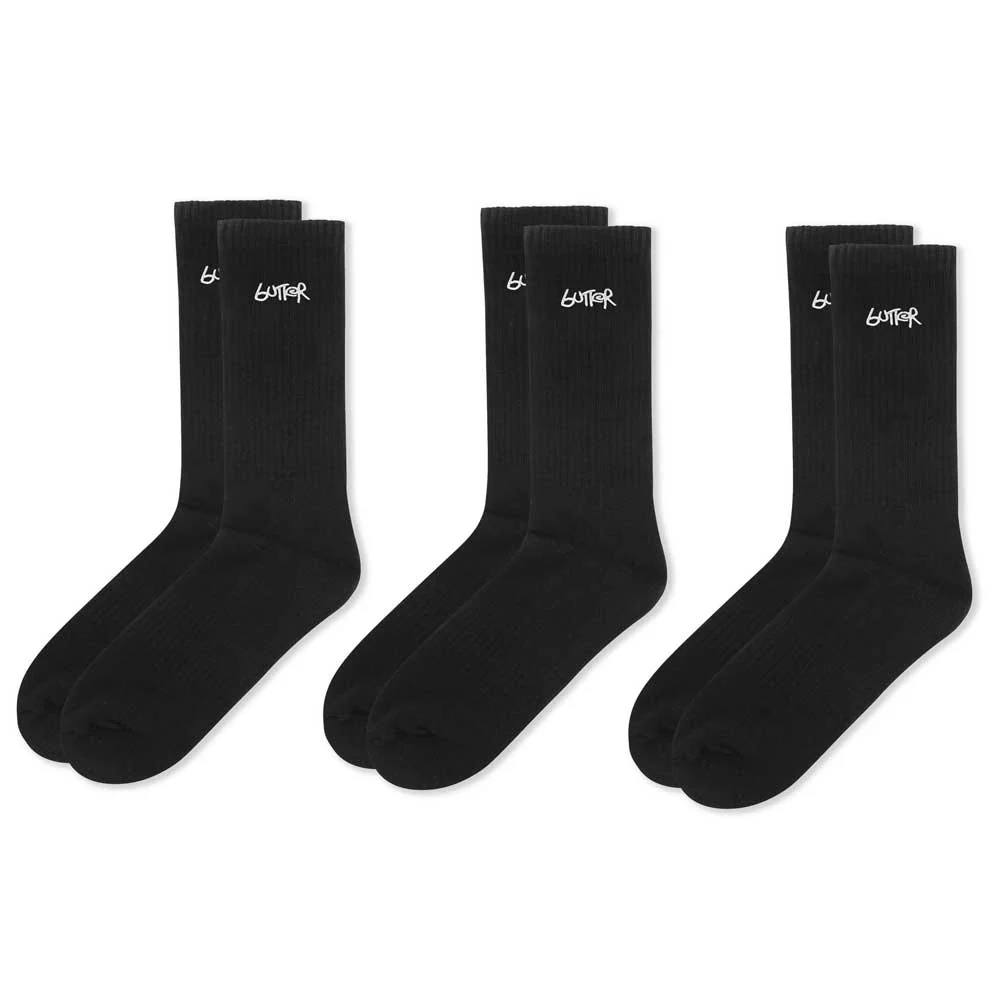 Butter Goods '3 Pack Basic' Socks (Black) - Image 2