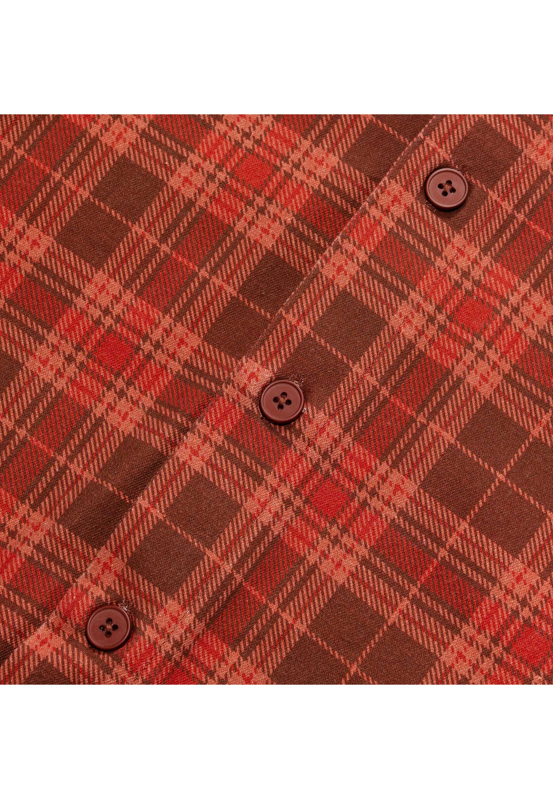 Carpet Company Plaid Canvas Button Up Shirt (Brown) - Image 3