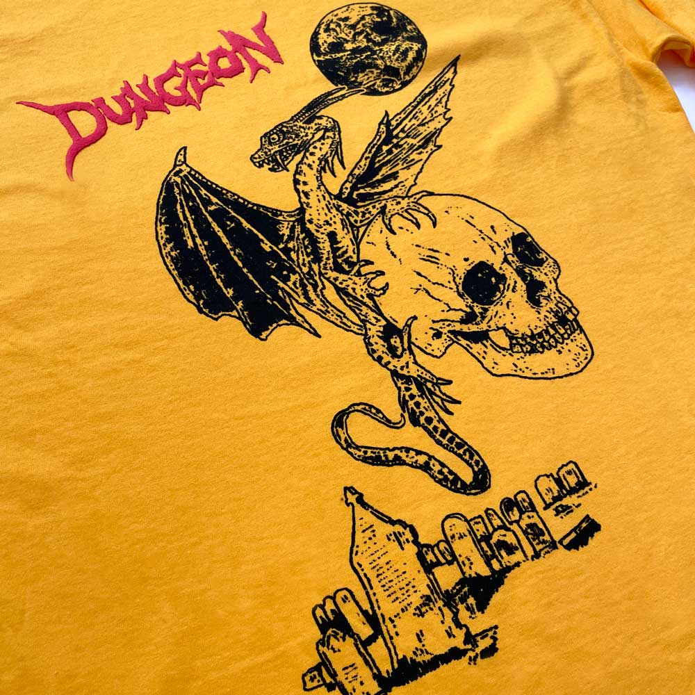 Dungeon Gateway 'Dragon Lies' Long Sleeve T-Shirt (Gold Yellow) - Image 2
